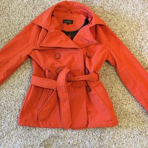 Orange pea coat